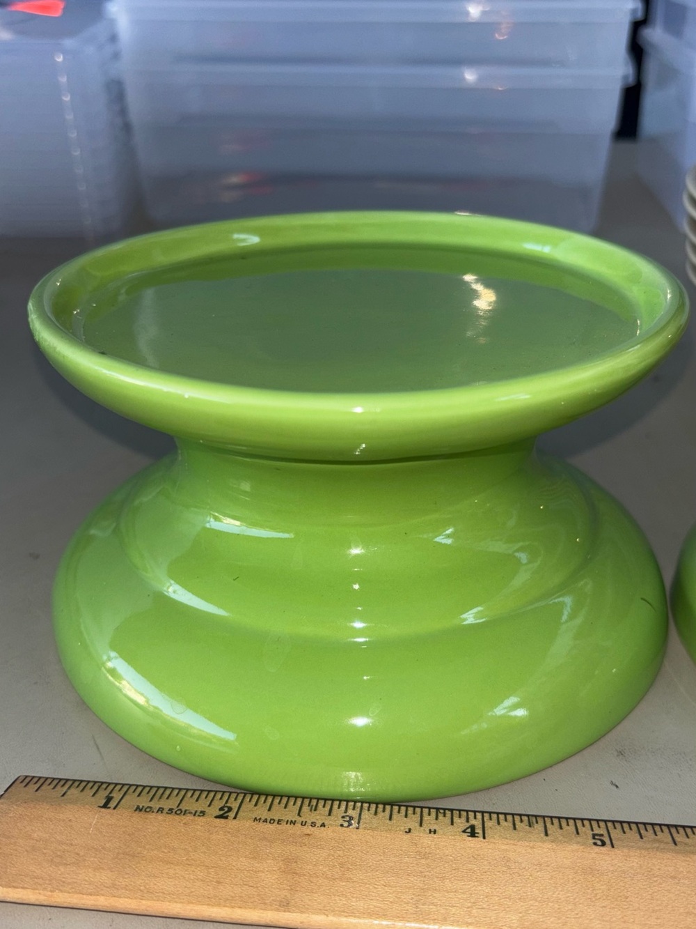 Godinger Lime Green Ceramic Pedestal Dish and lid